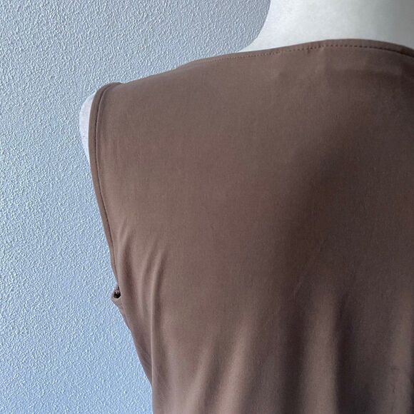 New York & Company Y2K Brown Short Sleeve Ruched Top SZ M - Picture 3 of 10